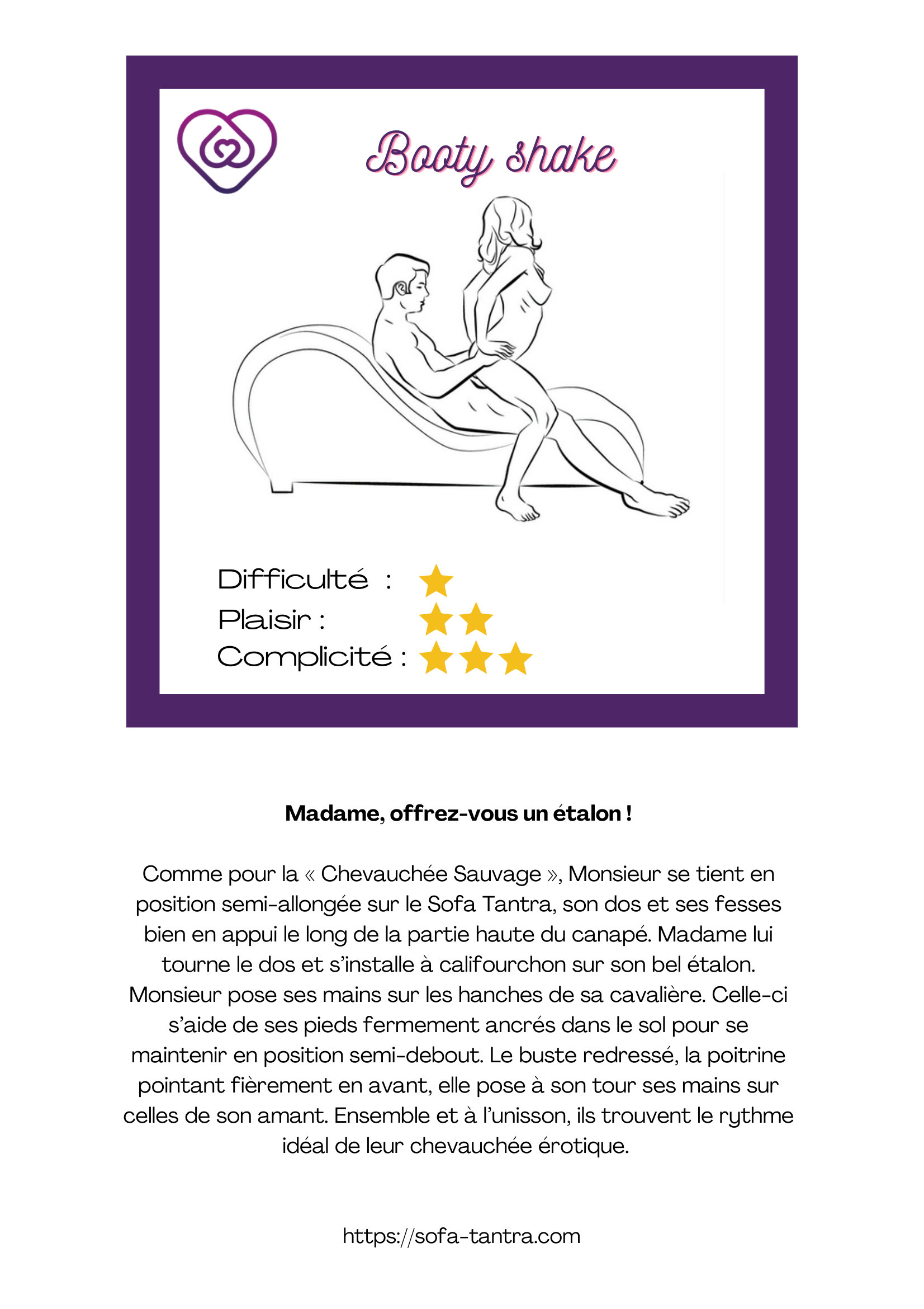 Illustration de la position L'Étrière