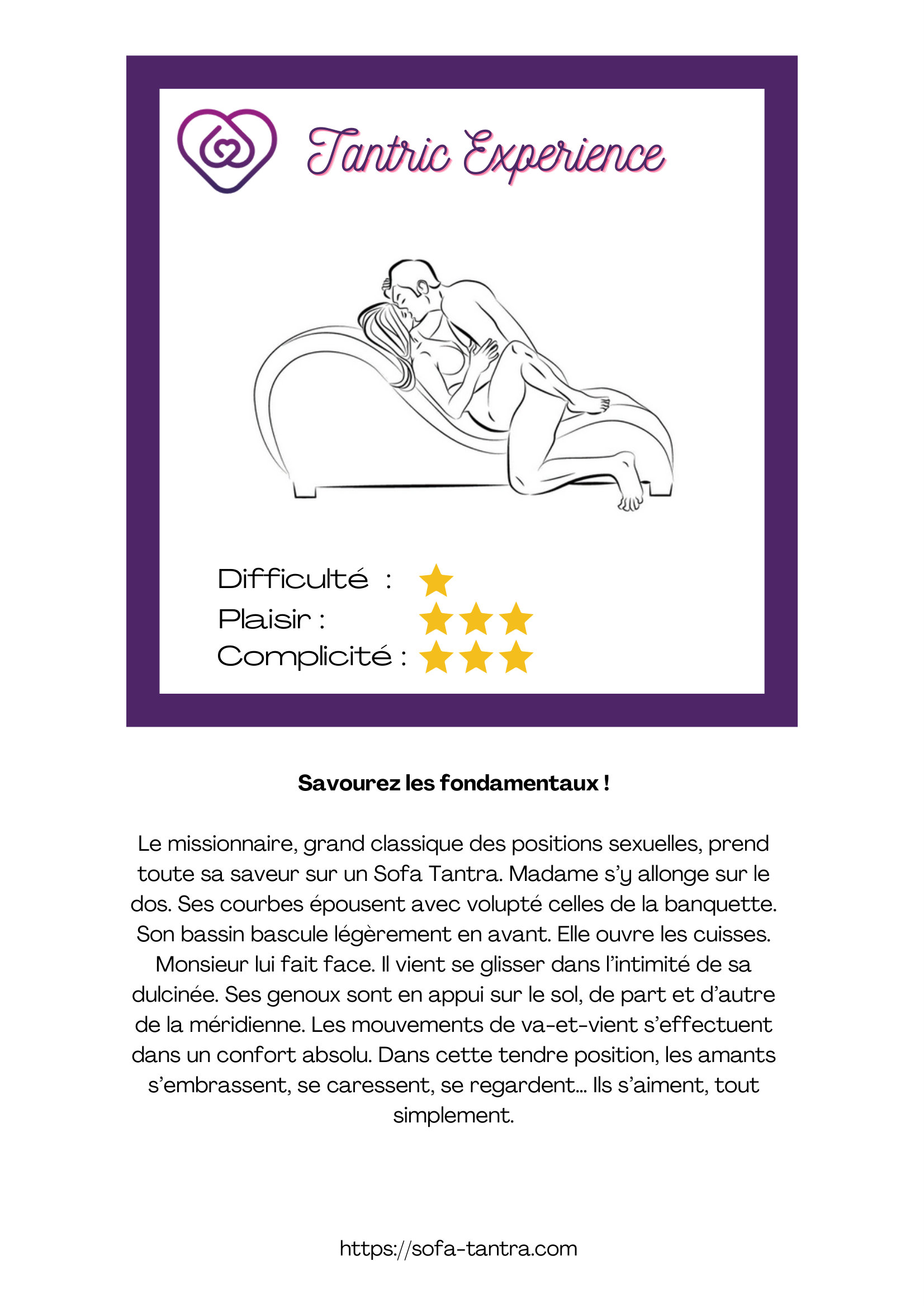 Illustration de la position Expérience Tantrique