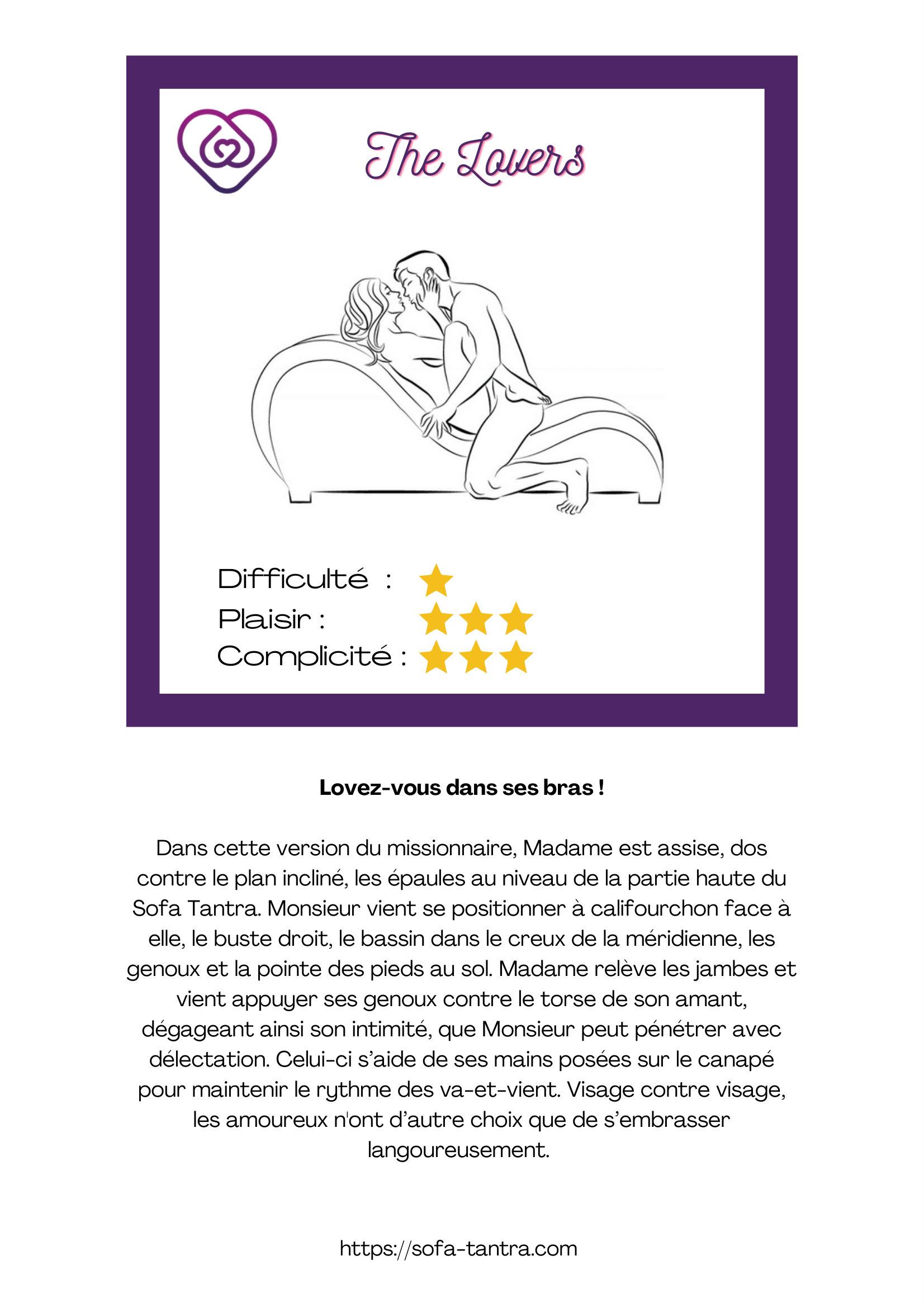 Illustration de la position Les Amants