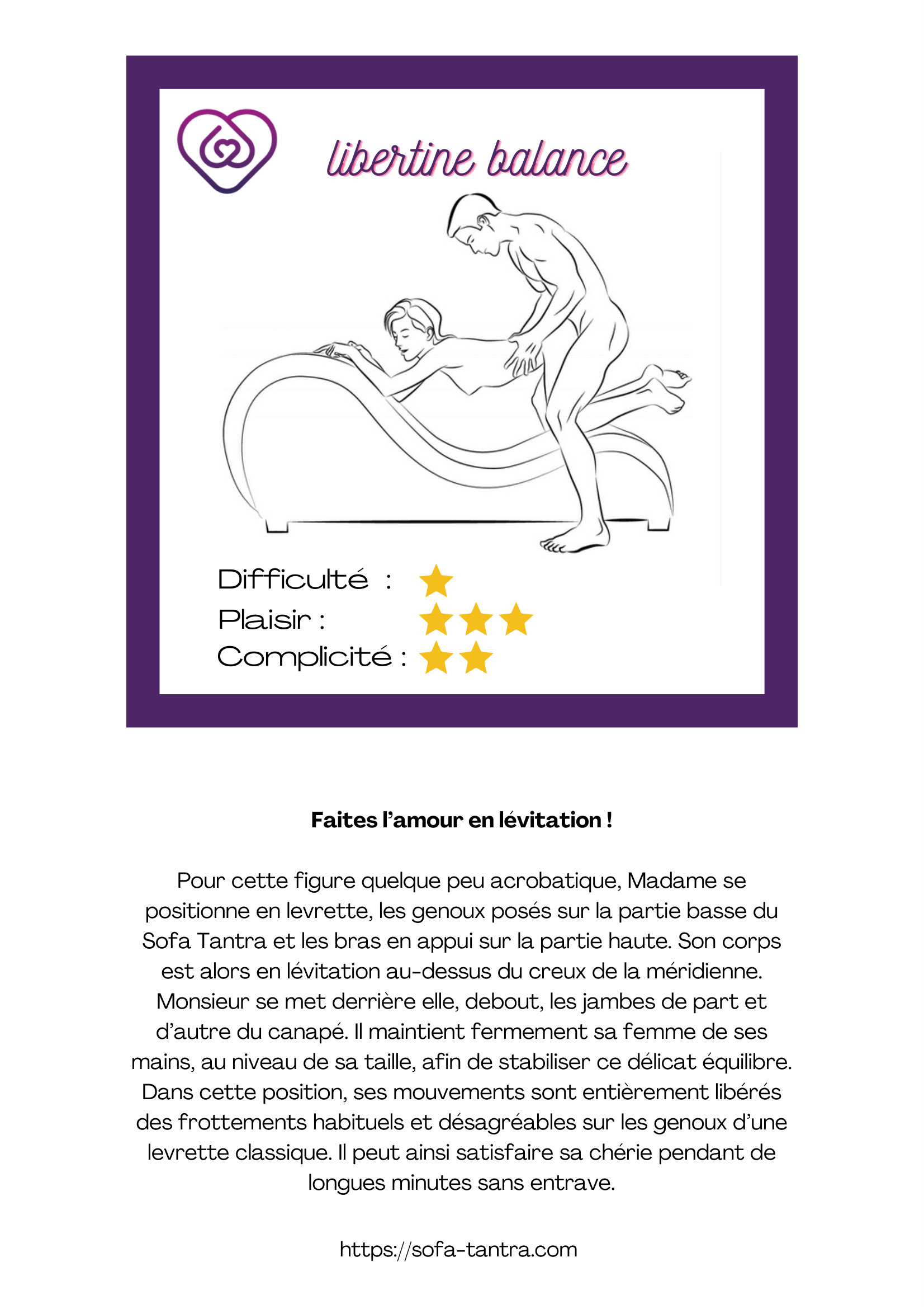 Illustration de la position Équilibre Libertin