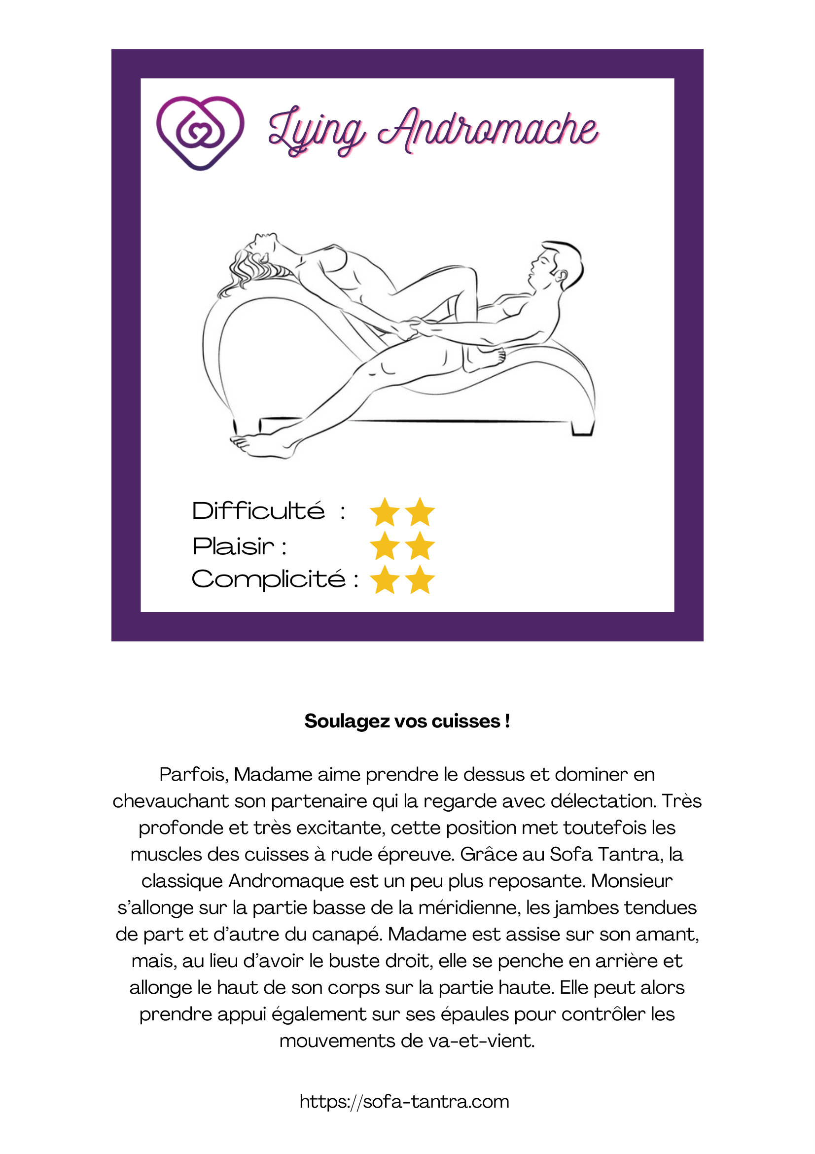 Illustration de la position Andromaque Allongée