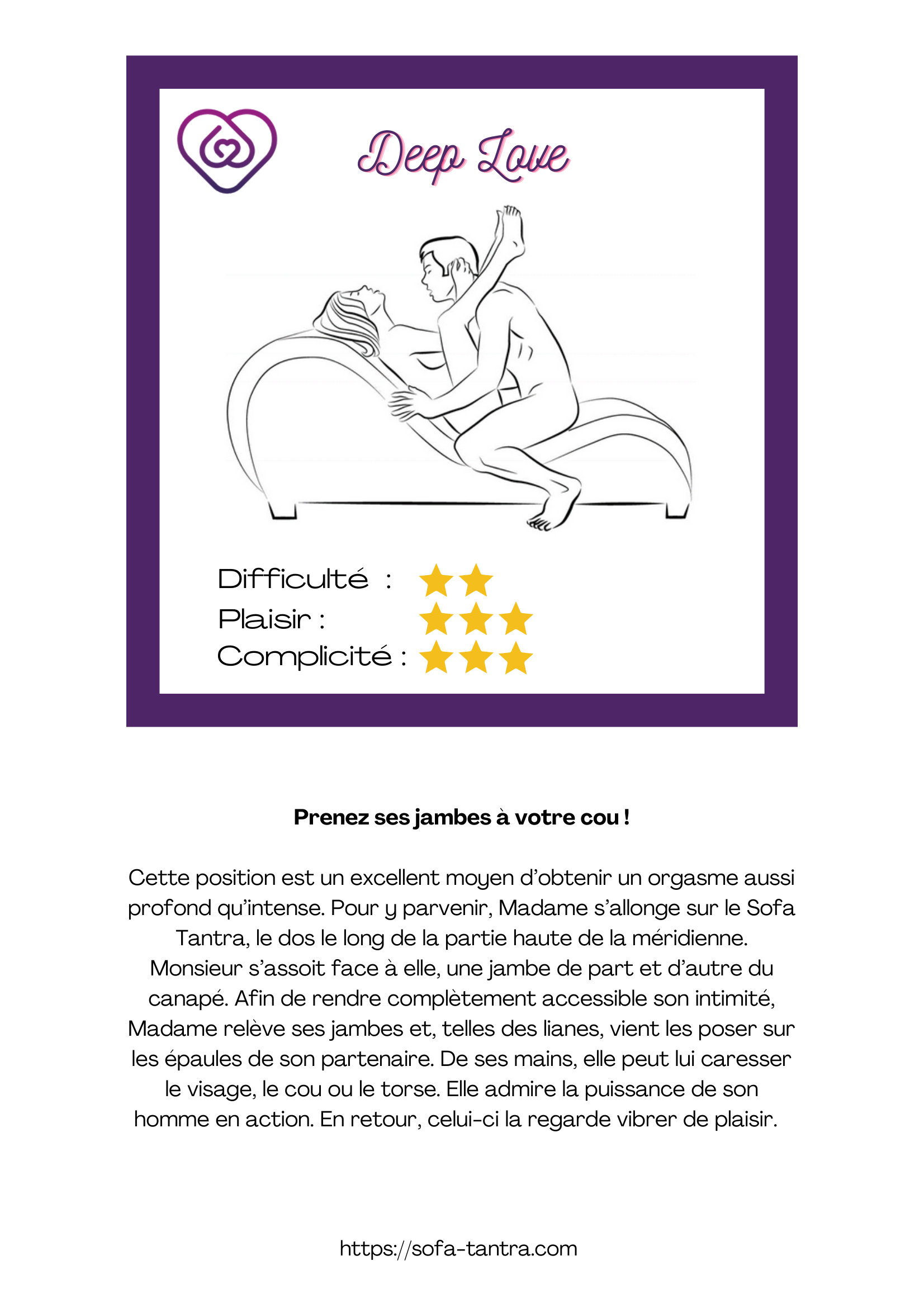 Illustration de la position Amour Profond