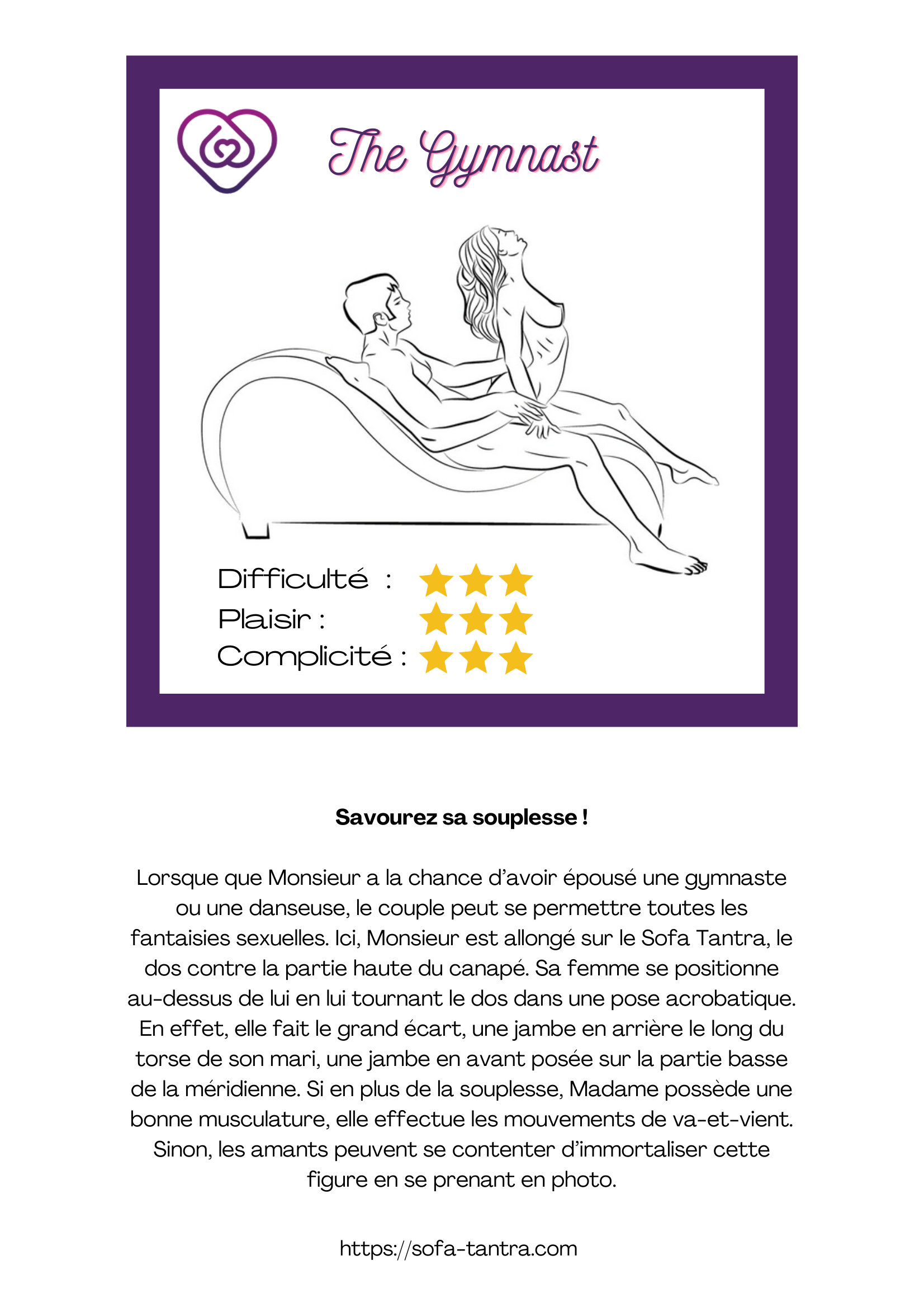 Illustration de la position La Gymnaste